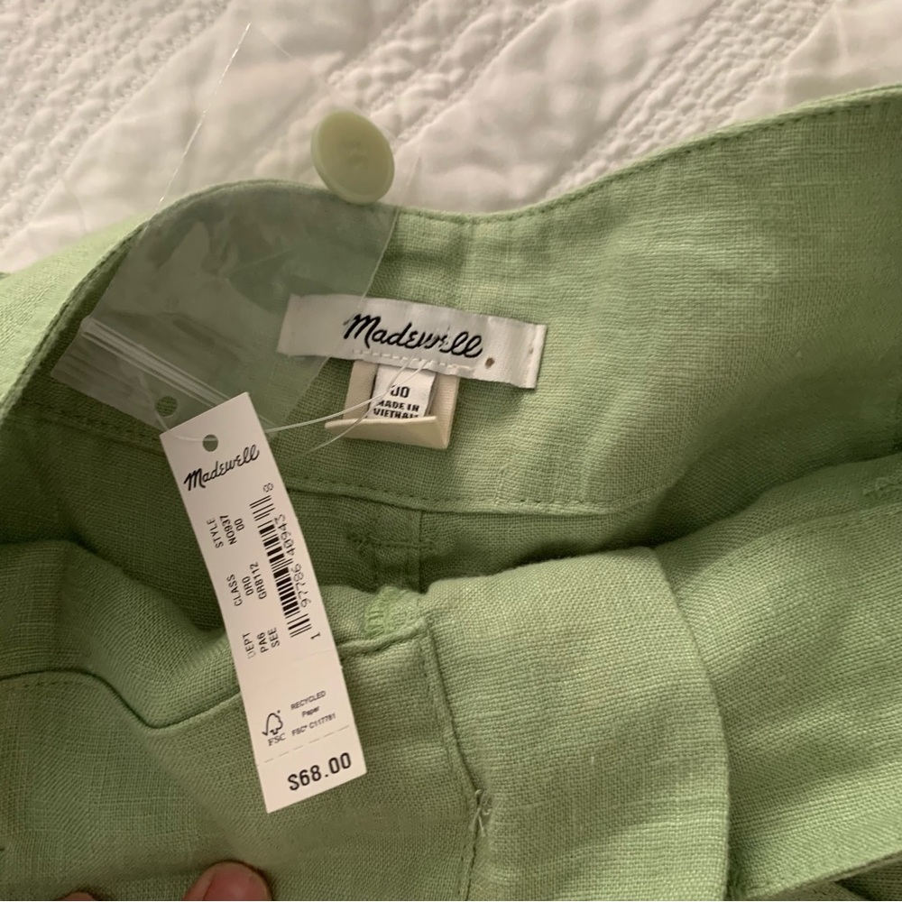 Madewell green linen shorts sz 00 - Picture 8 of 8